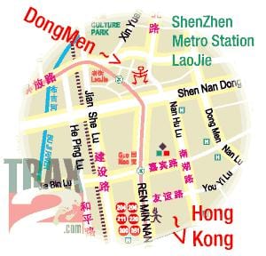 dongmen ตลาด Shenzhen แผนที่