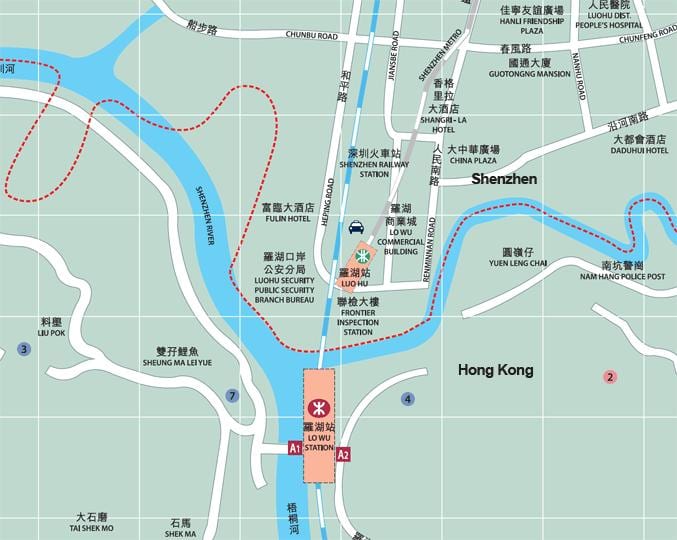 แผนที่ของ luohu โฆษณาของเมือง