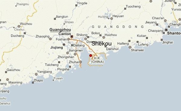 shekou ประเทศจีนแผนที่