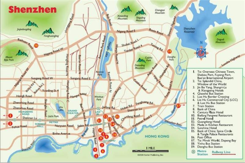 แผนที่ของ Shenzhen ช้อปปิ้ง