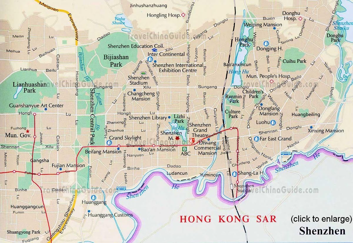 Shenzhen china. kgm ประเทศจีนแผนที่