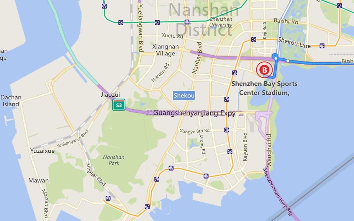 แผนที่ของ Shenzhen เบย์