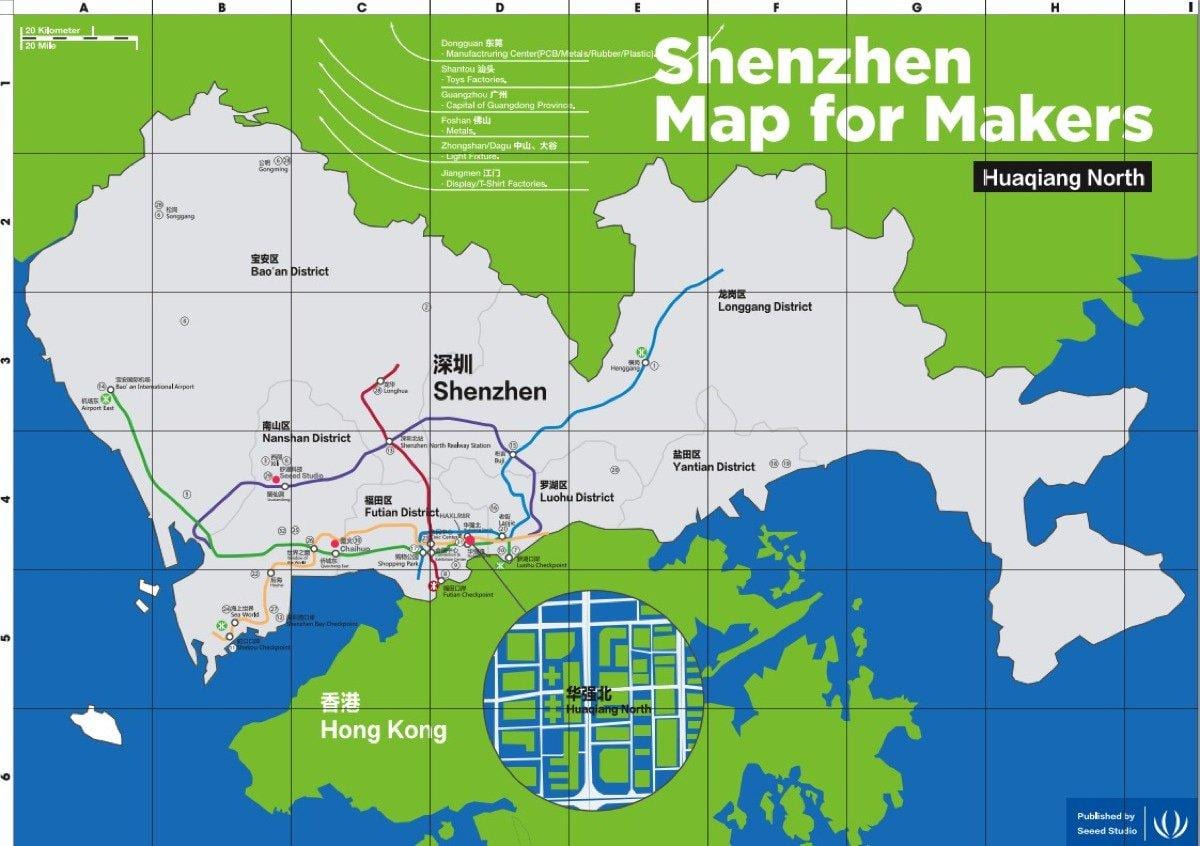 แผนที่ของ Shenzhen แผนที่สำหรับผู้สร้างมัน