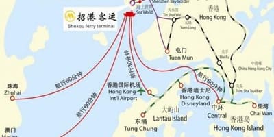 แผนที่ของ shekou อขนส่งเทอร์มินัล