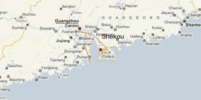 Shekou ประเทศจีนแผนที่