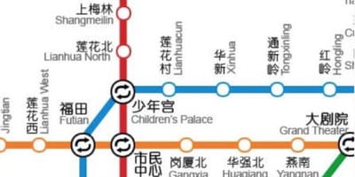 แผนที่ของ Shenzhen สถานีเหนือ