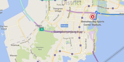 แผนที่ของ Shenzhen เบย์