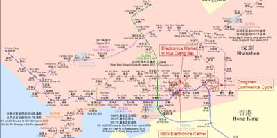 แผนที่ของ Shenzhen เครื่องอิเล็กทรอนิกตลาด