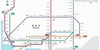 Shenzhen เมโทรบนแผนที่ 2016