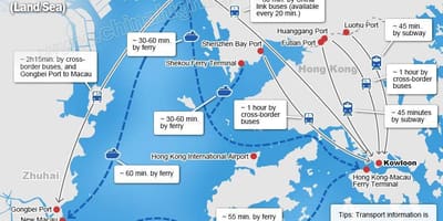 แผนที่ของ zhuhai อขนส่งเทอร์มินัล